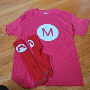Gildan Red Short Sleeve Tee with Mario Logo